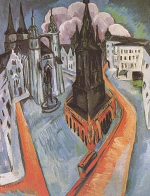 Ernst Ludwig Kirchner The Red Tower in Halle (mk09)